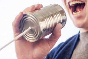 Tin can on a string